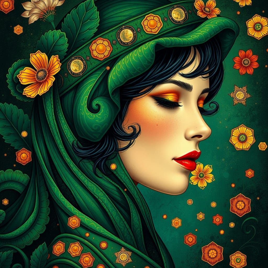 Lady in green