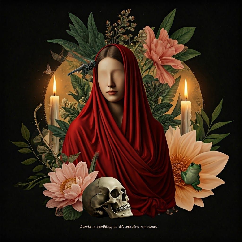 Mysterious Figure in Vibrant Surrealist Collage