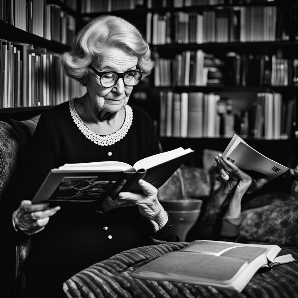Old Lady Reading  by @Annabelle_edit