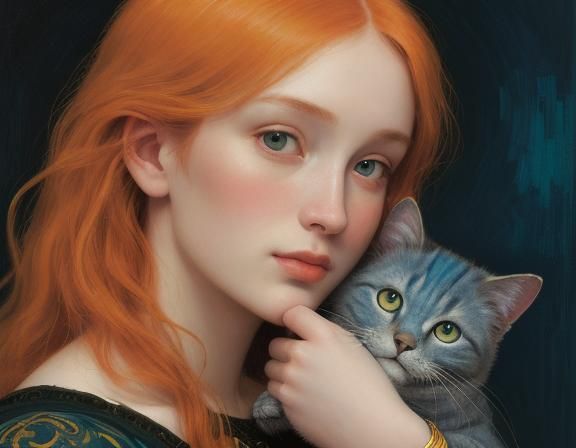 blonde red preraphaelite mysterious woman burne jones style ...