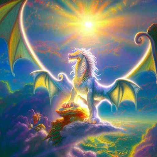 Falcor the Luck Dragon 8k resolution holographic astral cosm...