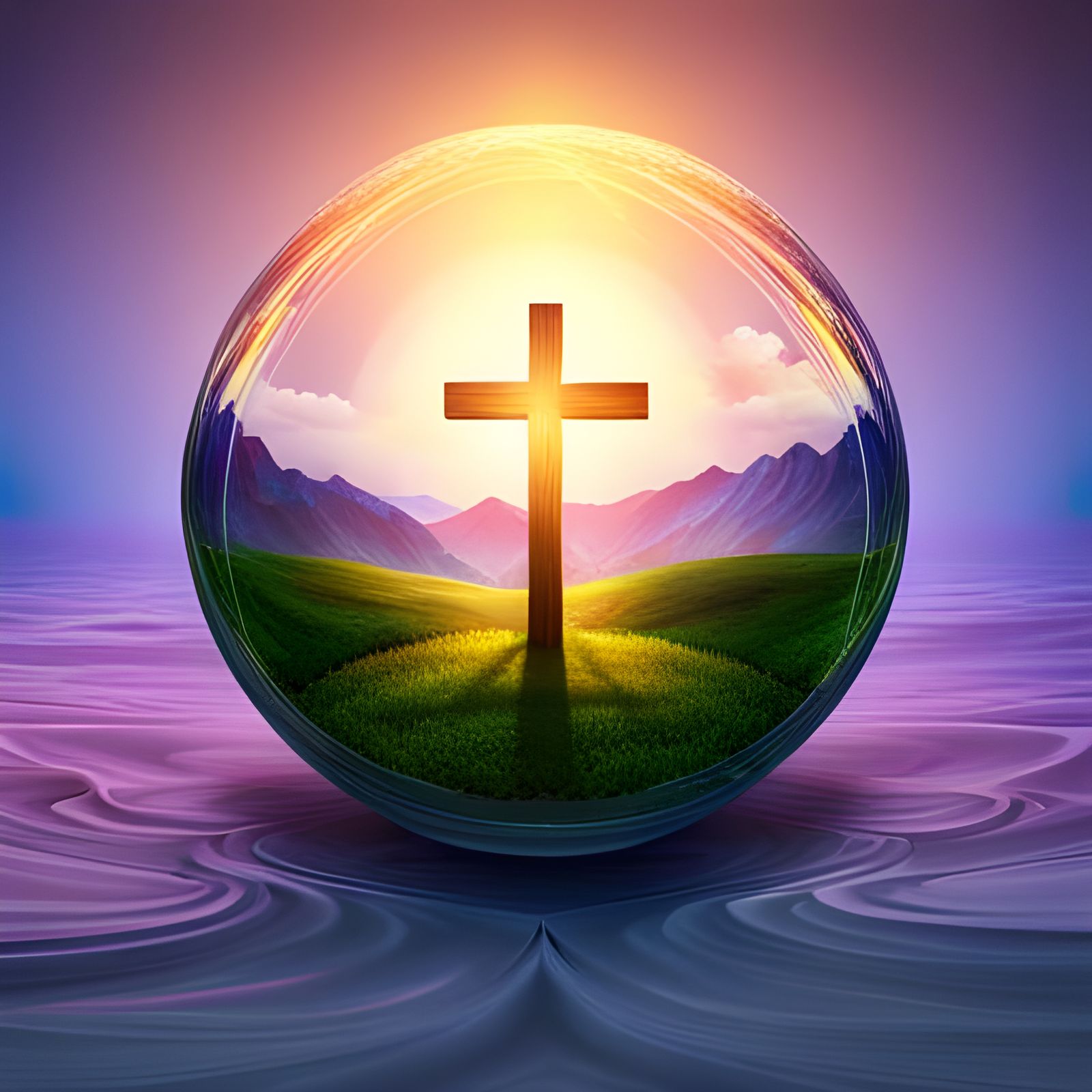 Cross in and Orb AI Generated Artwork NightCafe Creator