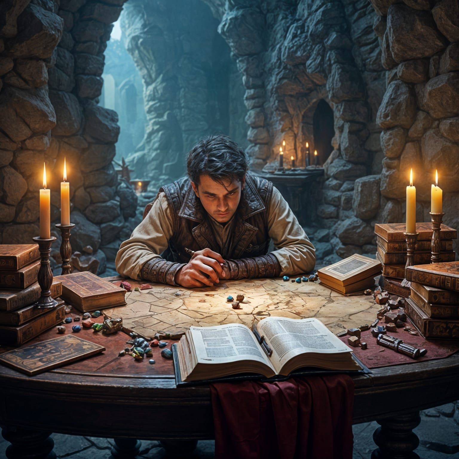 Dungeons and dragons game table with Ben Shapiro 