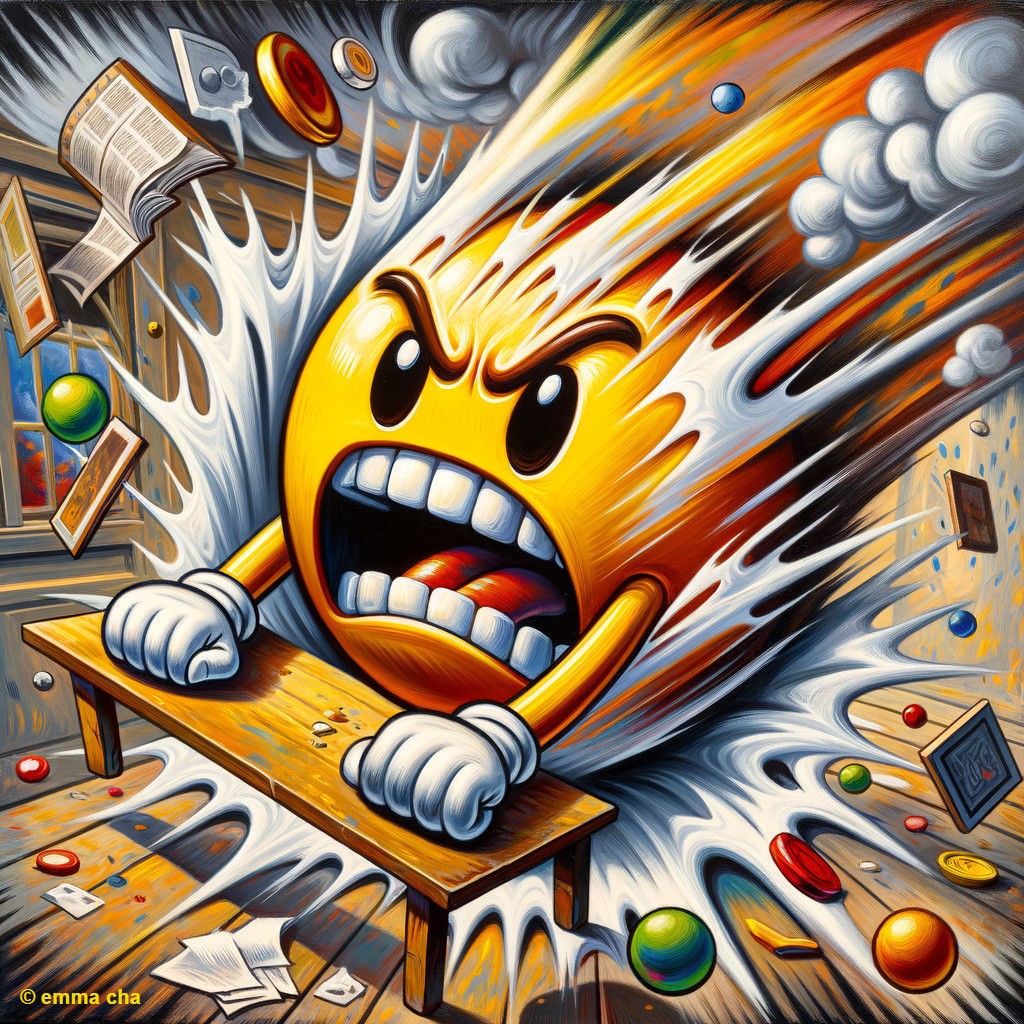 Rage in the Office: An Emoji's Fury