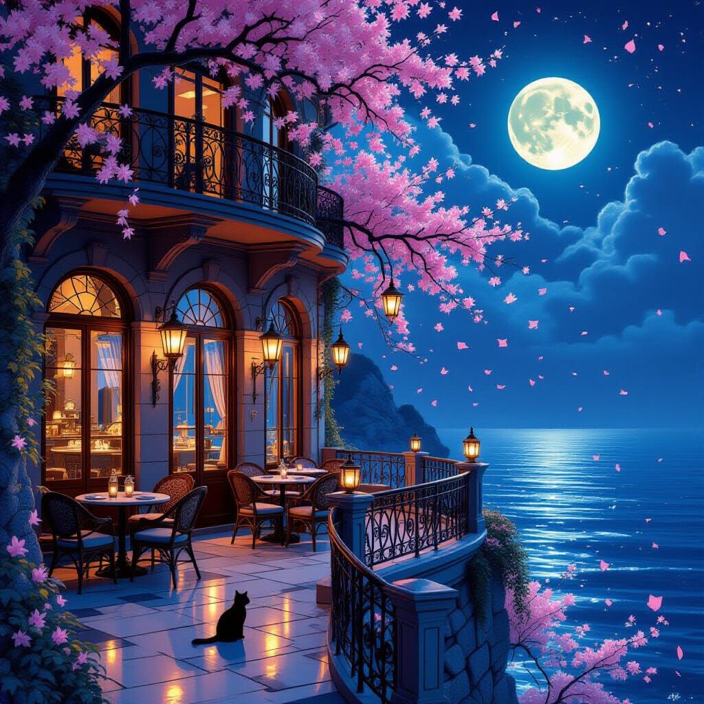 🌙 Luxe Night Café Dating Image #2  by @Yoriichi Tsugikuni