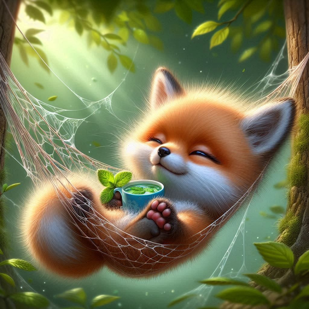 «Relaxed Fox» 🦊🍵  by @Fox Nose