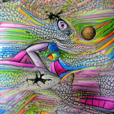 Lizard girl flies into space