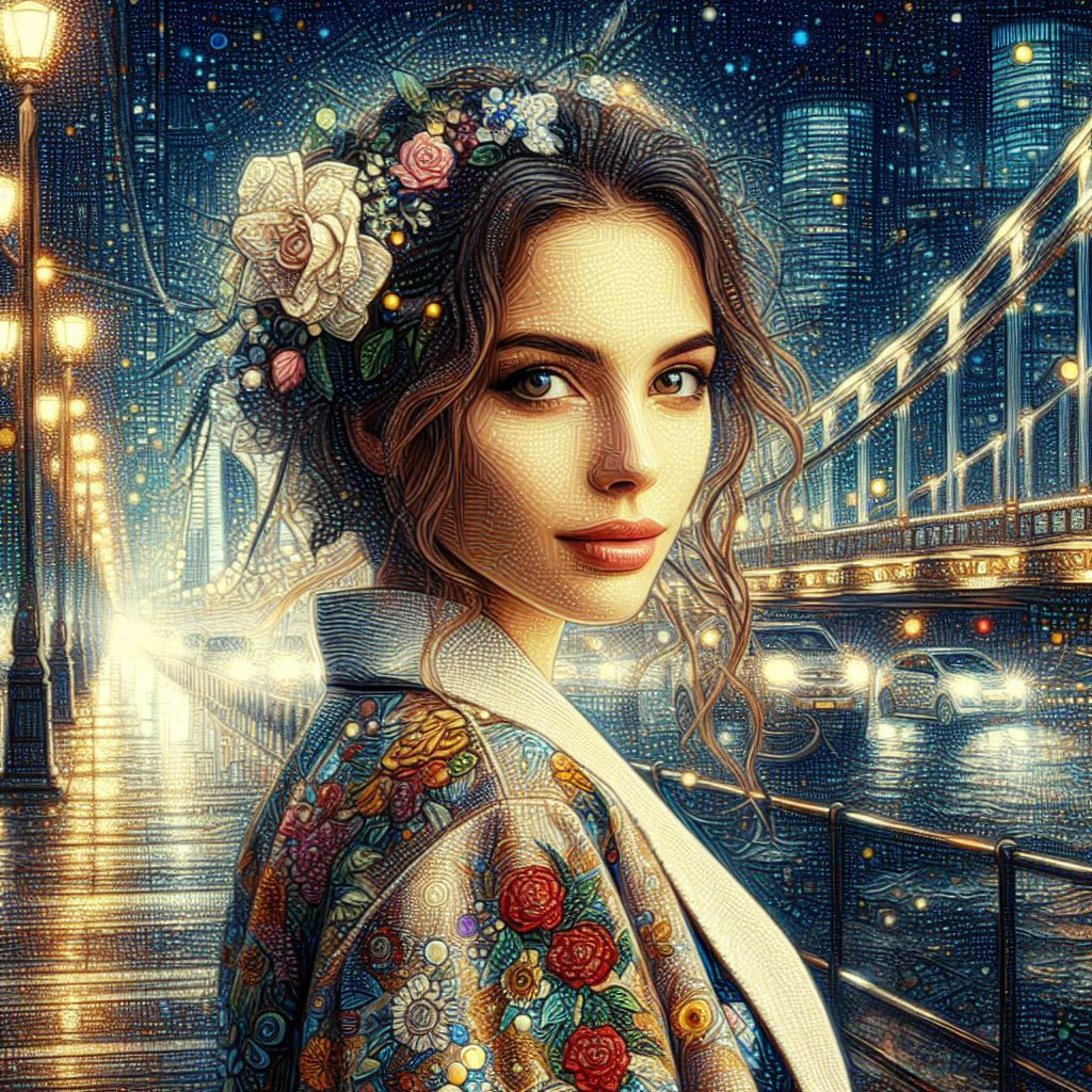 City Lights - pointillism