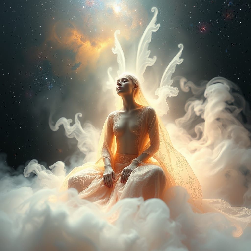 Ethereal Being in Celestial Dreamscape