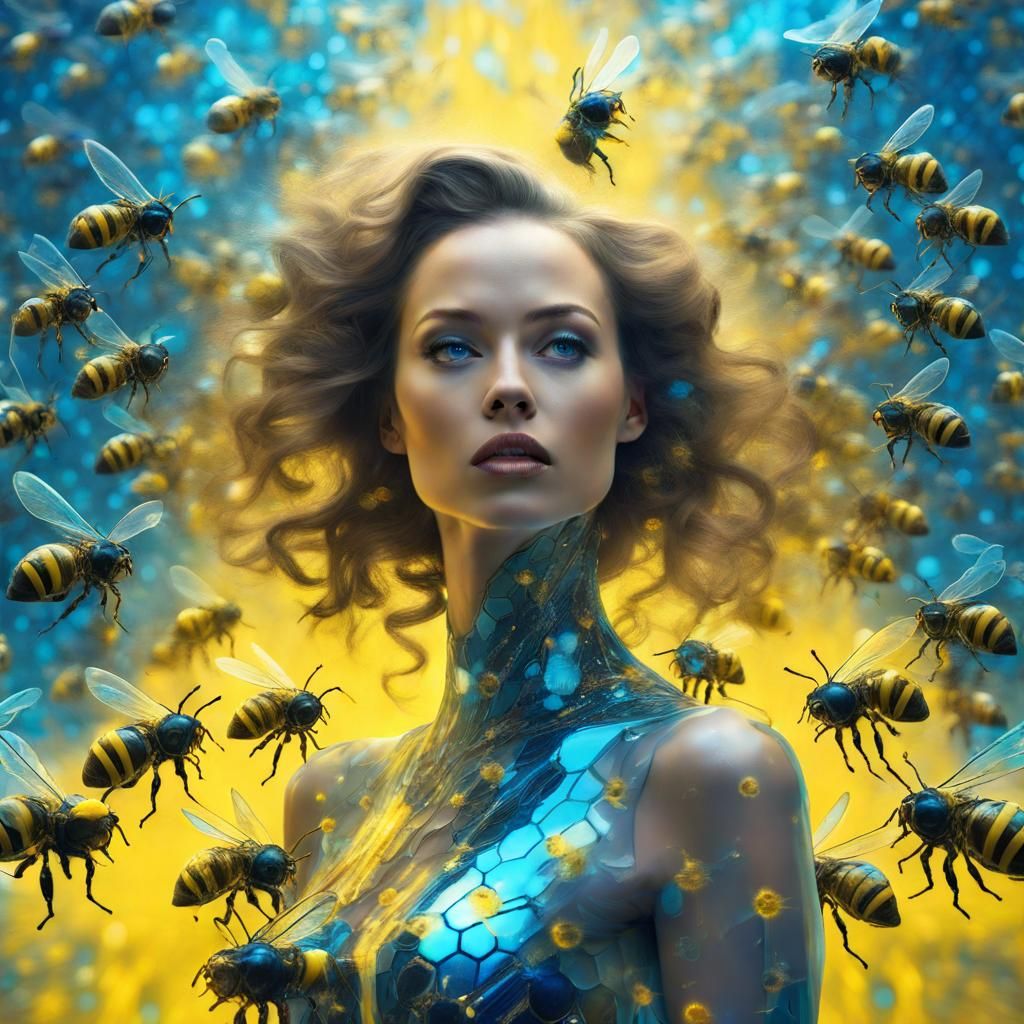 Beauty and the Bees Series - AI Generated Artwork - NightCafe Creator