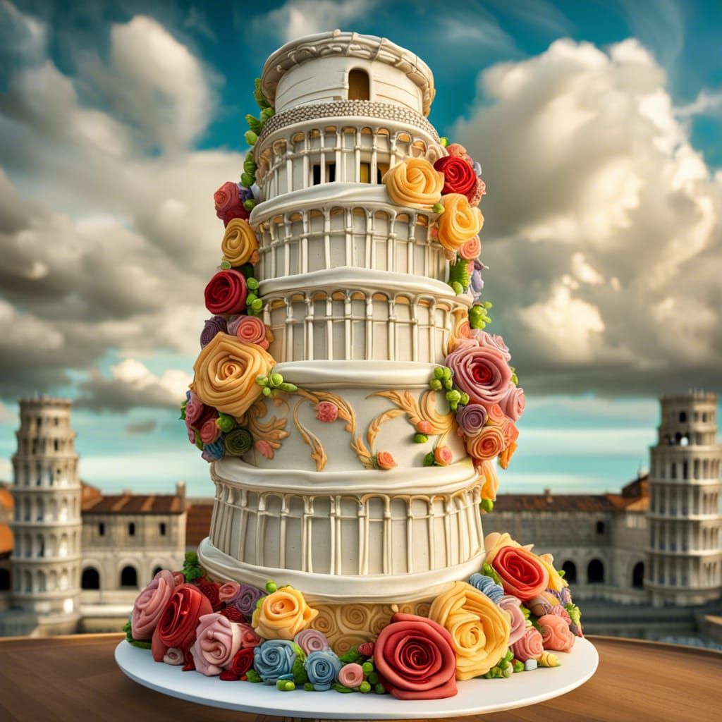 Leaning Tower Of Pisa Wedding Cake Ai Generated Artwork Nightcafe Creator 4436