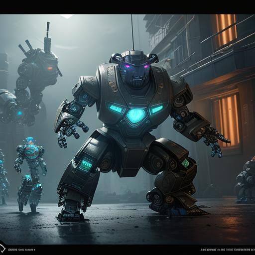 Hyperrealistic Cyberpunk Robots in Virtual Reality