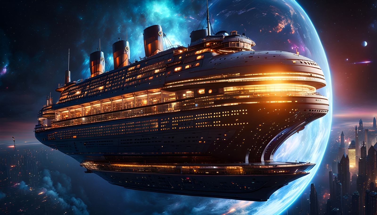 Titanic spaceship  by @DrFreakin