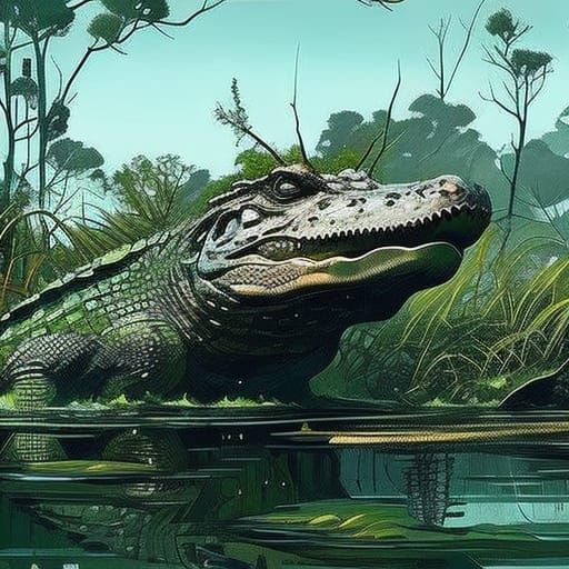 crocodile - AI Generated Artwork - NightCafe Creator