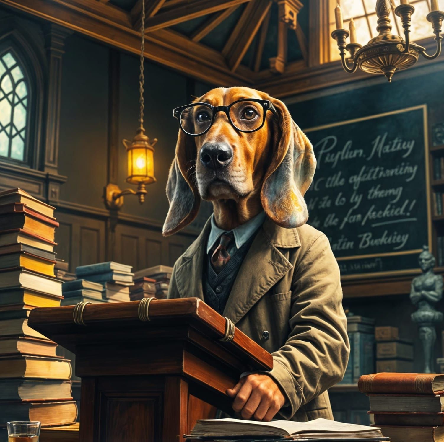 Professor Hound  by @Lunarelle