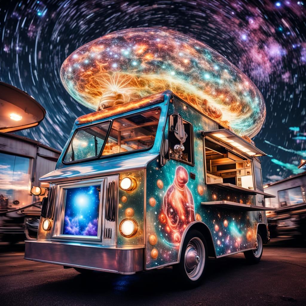 Futuristic Tech-enhanced food truck