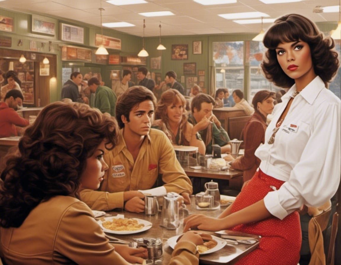 <lora:FreeRain:1.0> <lora:DreamUnreal V1:1.0> Waitress in 19...