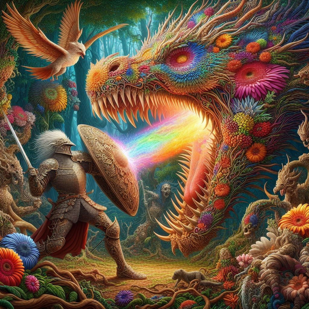 Knight vs flower dragon