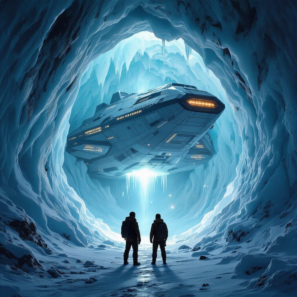 Deep inside an icy Norwegian mountain...