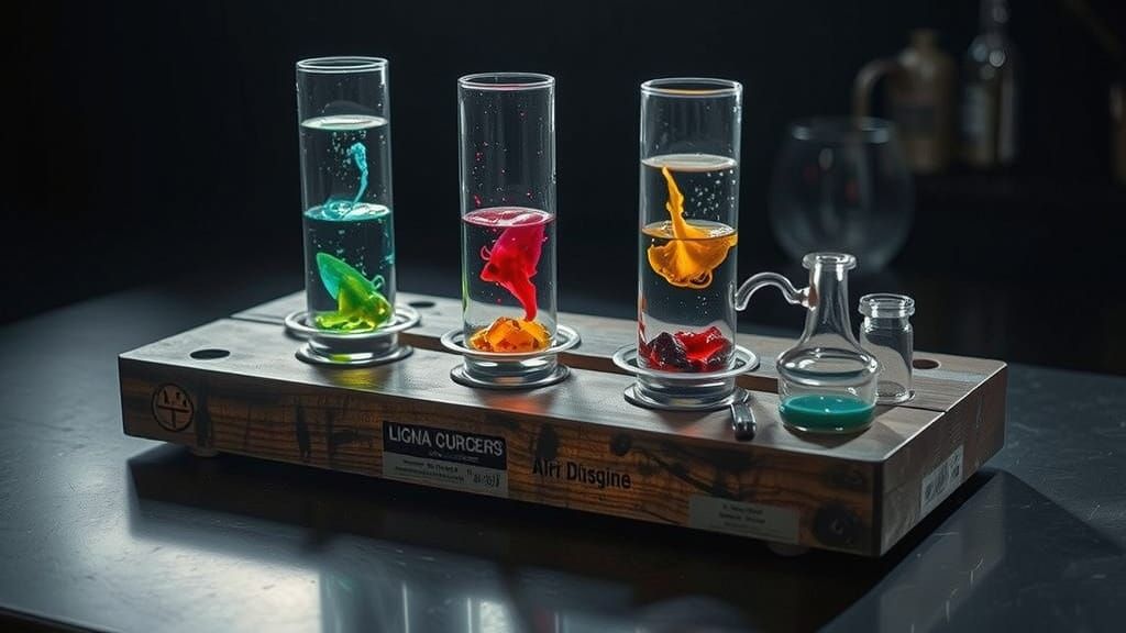 Test tubes containing alien larvae.