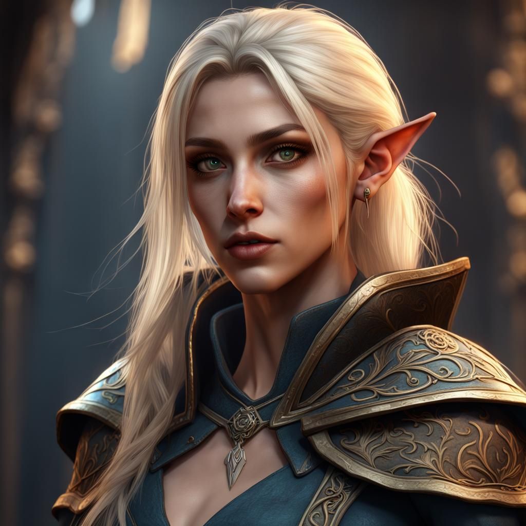 Blond Half-Elf Rogue - AI Generated Artwork - NightCafe Creator