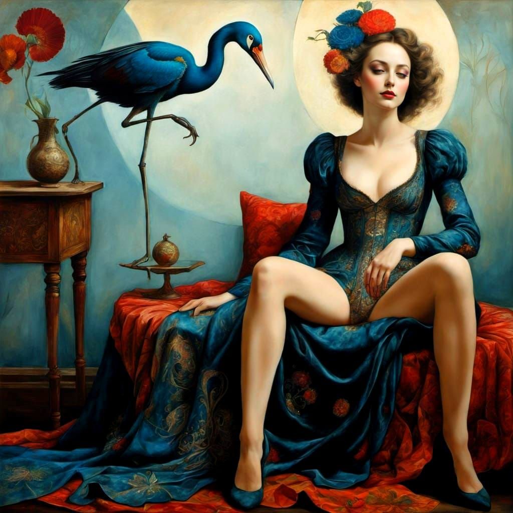 Medieval Ladies in Whimsical Wonderland