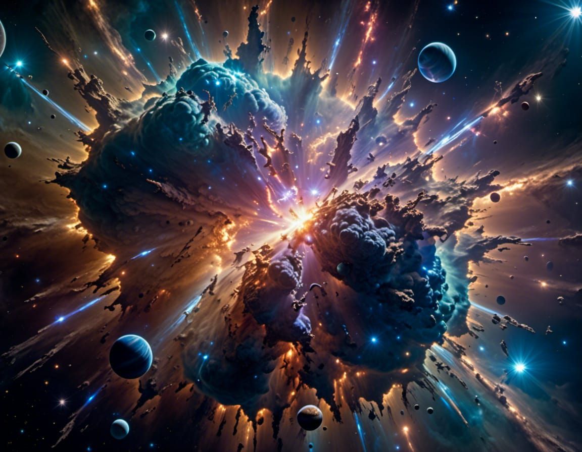 Exploding Planet - AI Generated Artwork - NightCafe Creator
