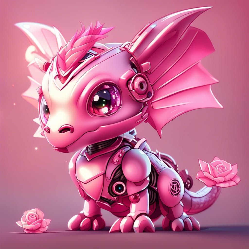 robot pink dragon