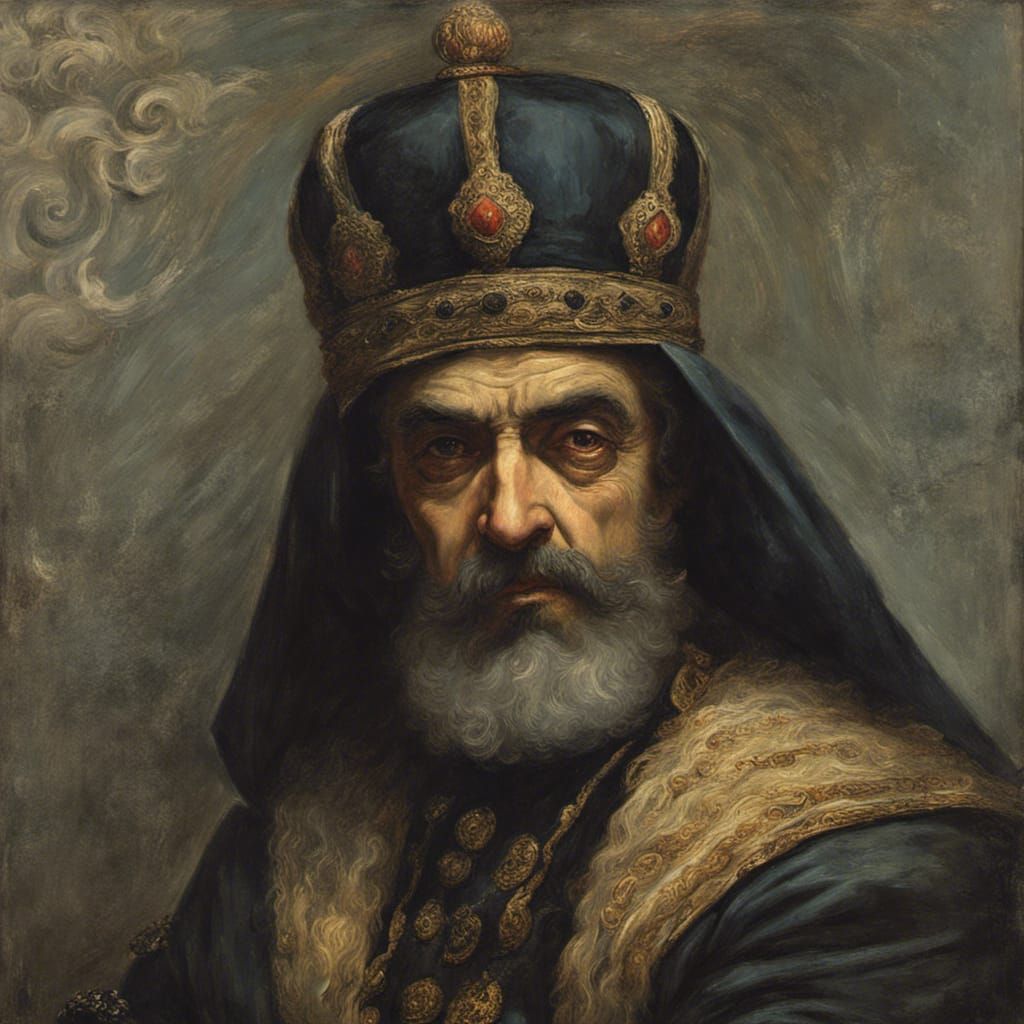 Ottoman sultan self-portrait oil painting