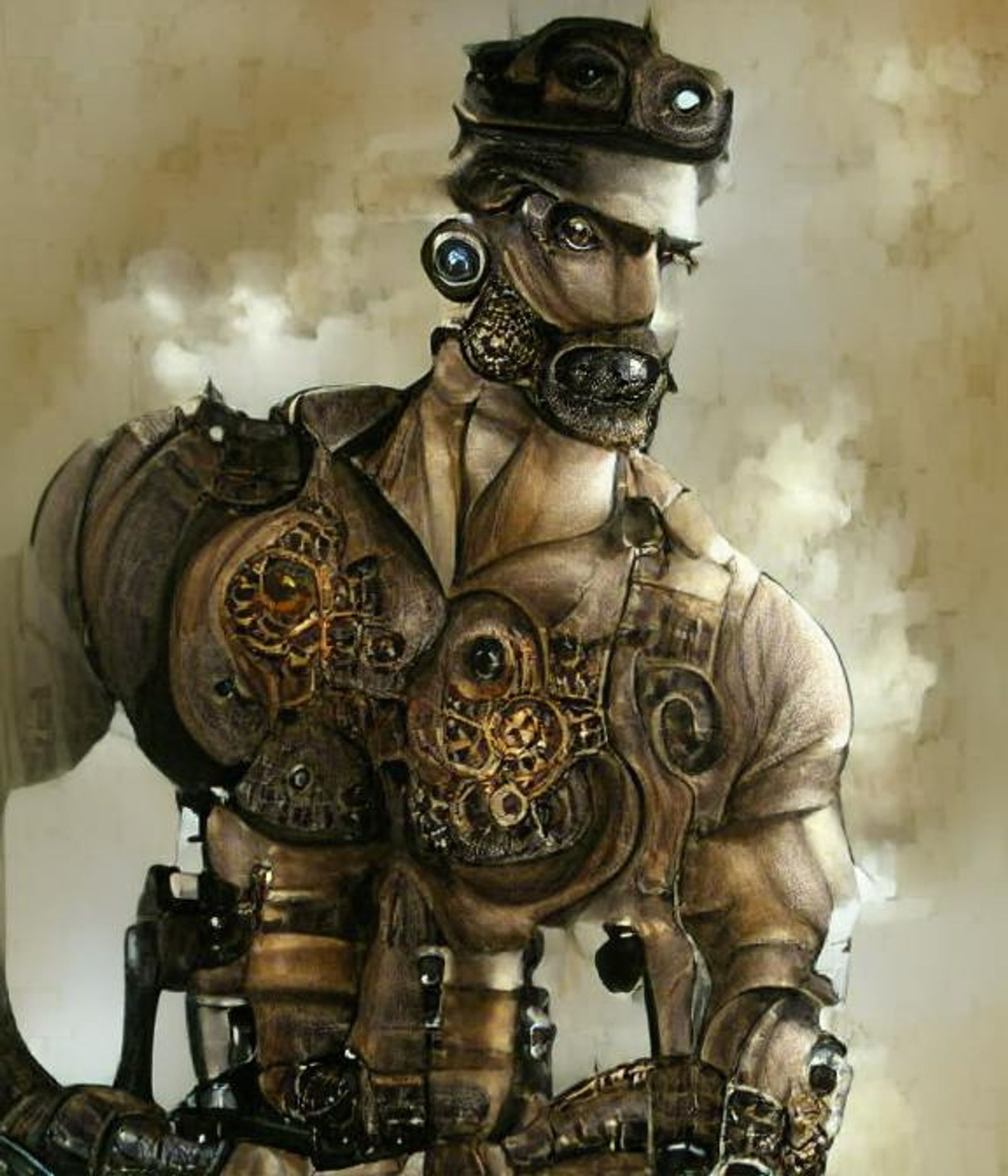 Steampunk Gigachad - AI Generated Artwork - NightCafe Creator