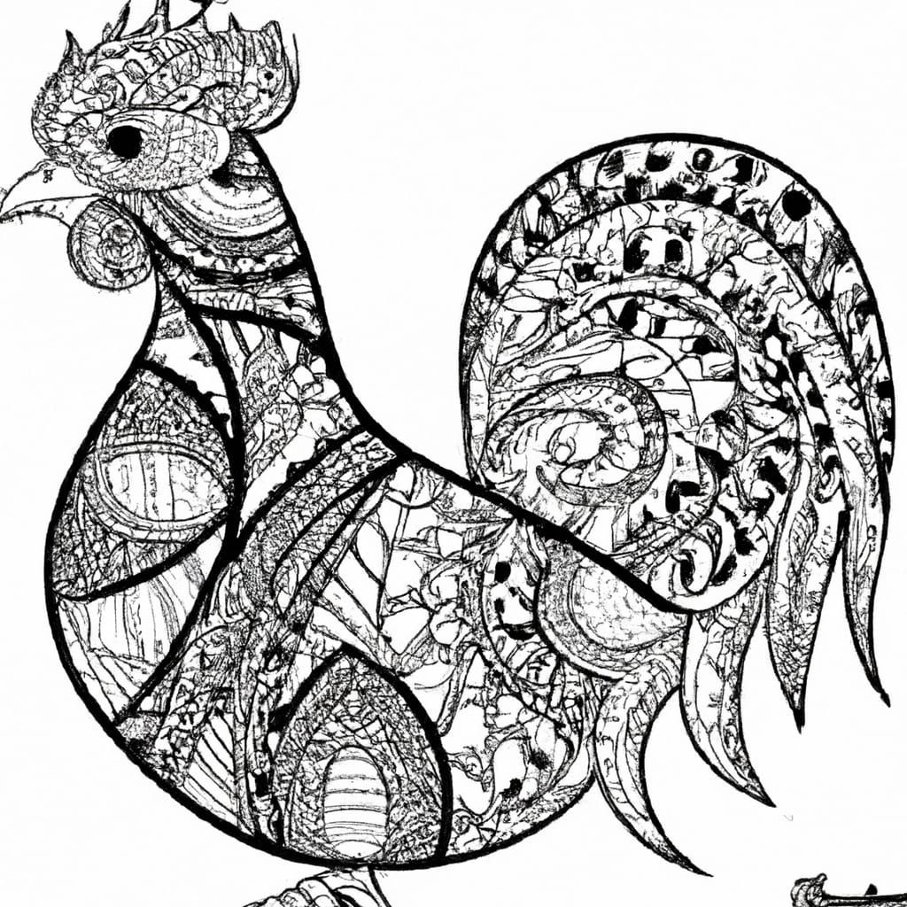 Zentangle chicken. mind article likelihood hearts staple pri...