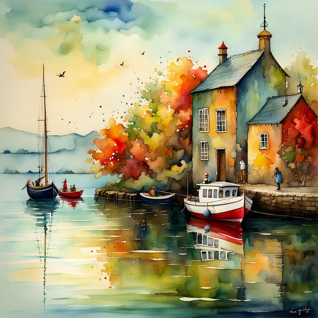 💞🏕️⛵️ Easy living. Watercolor. Sam Toft. Waterhouse. Alexander Jansson  by @Ursula