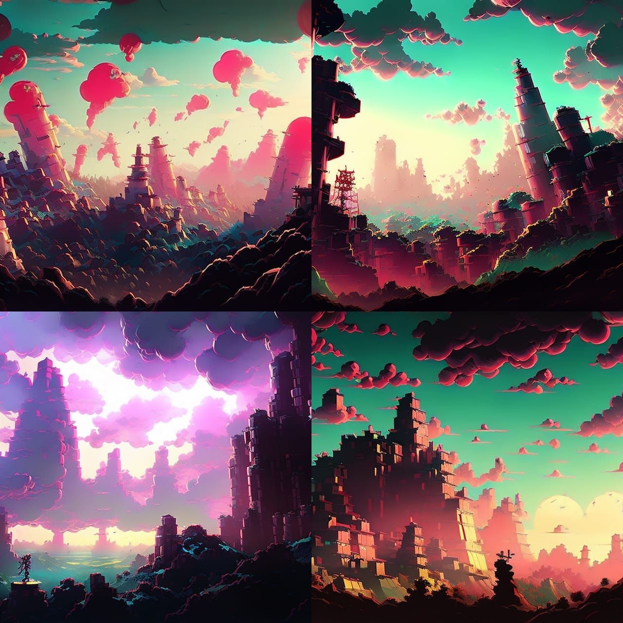 Japanese Cloudscape: Detailed Photoillustration in 8k