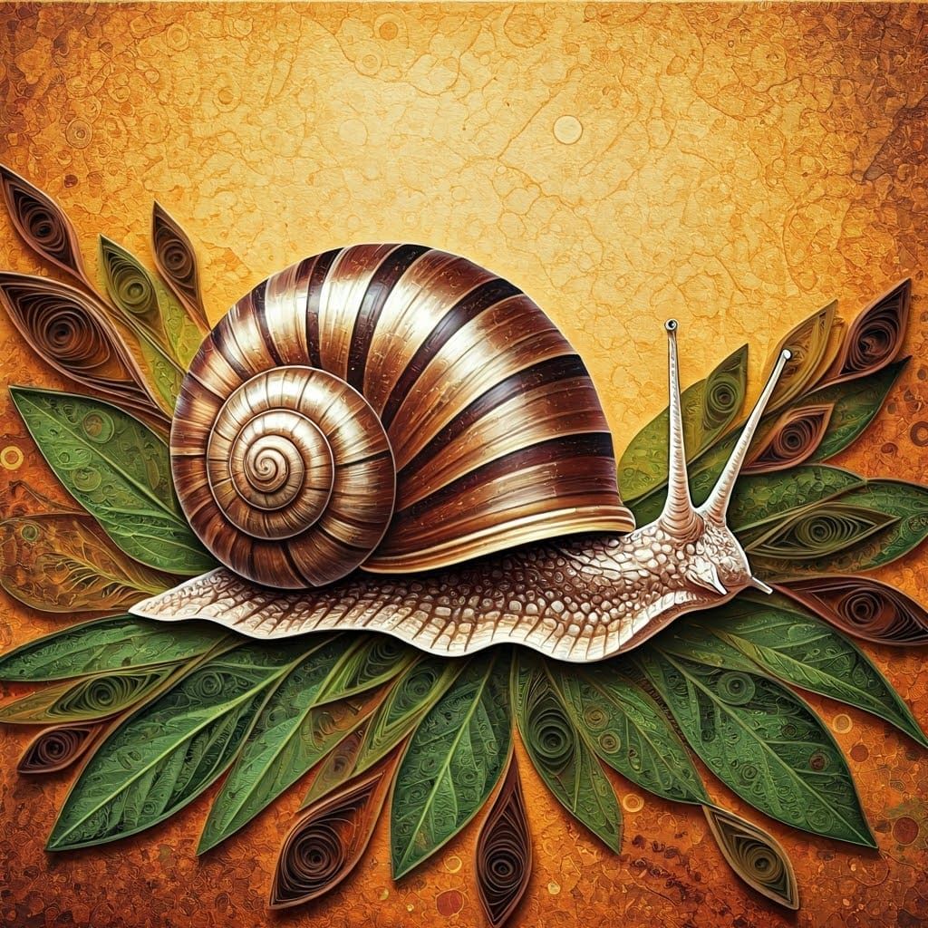 Snail, Quilling, Earth Tones