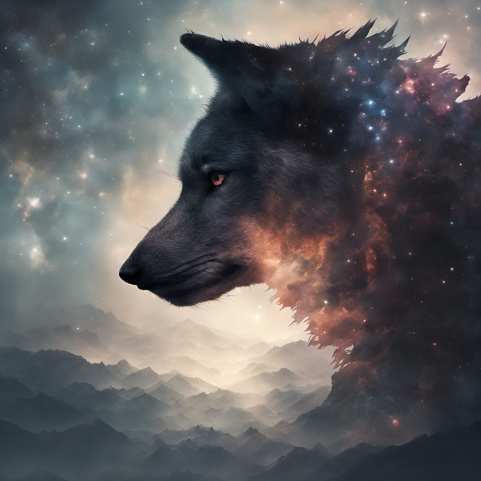 Cosmic wolf - AI Generated Artwork - NightCafe Creator