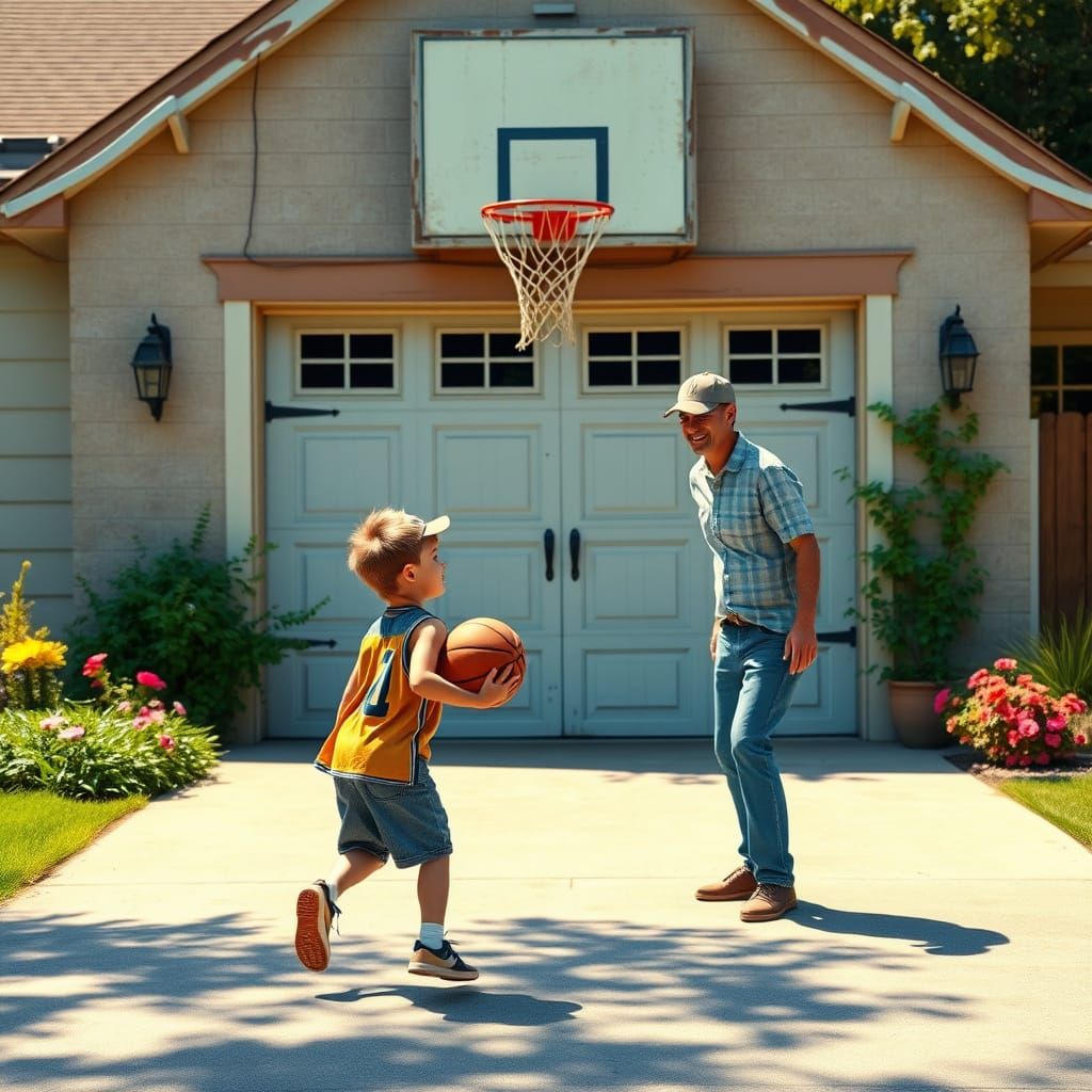 Basketball with dad.  by @StarSpells