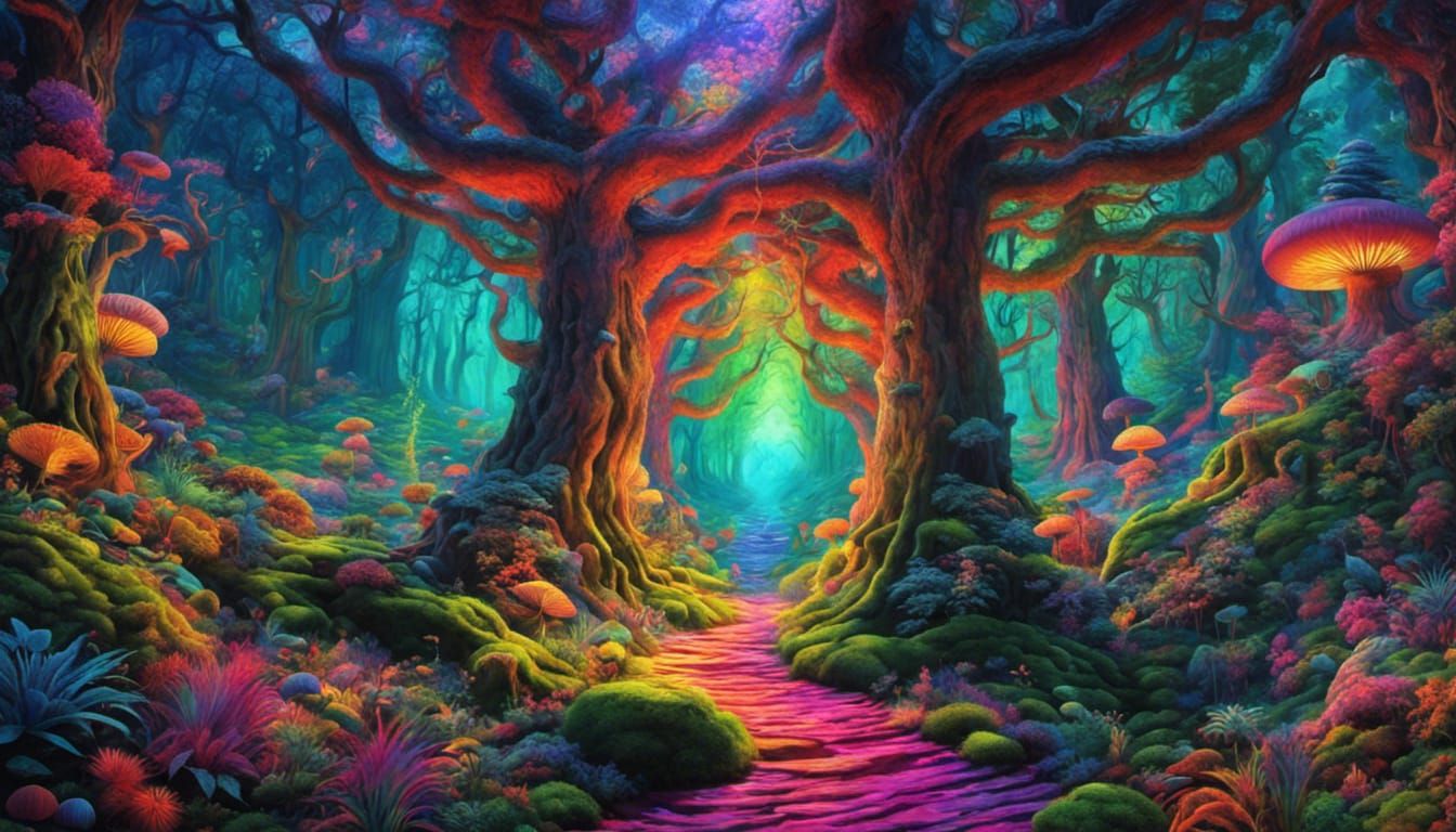 Astral Psychedelic Trippy Mushroom Forest 5
