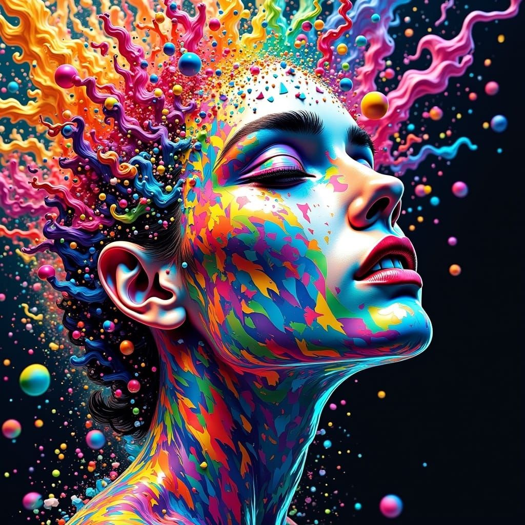 Hyper-realistic, mind bending, surrealist, polyfractal magnificence, bio-luminescent, quintessence, refractive, cubist, circular, tribal, fu...