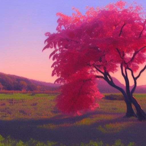 A pink tree - AI Generated Artwork - NightCafe Creator
