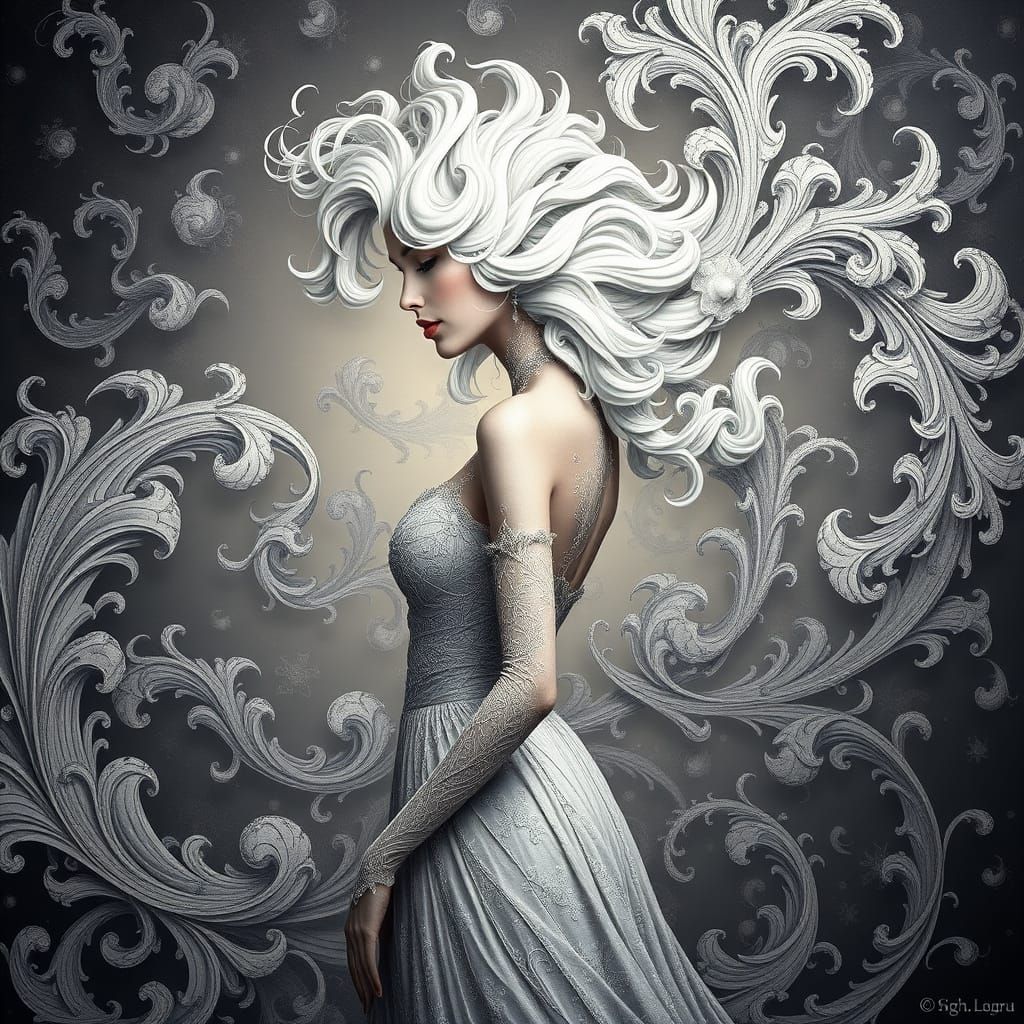 White Fractal Hair  by @medragon