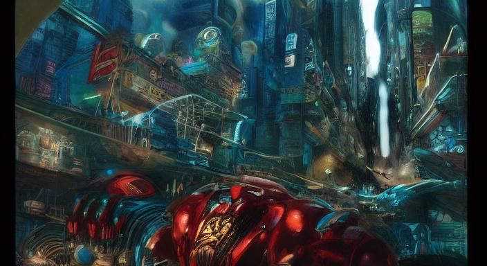 Marvel Comics, Studio Ghibli, ultra-detailed,  hyper-colors,...