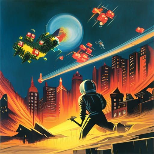 Space Invaders box art, 1982 - AI Generated Artwork - NightCafe Creator