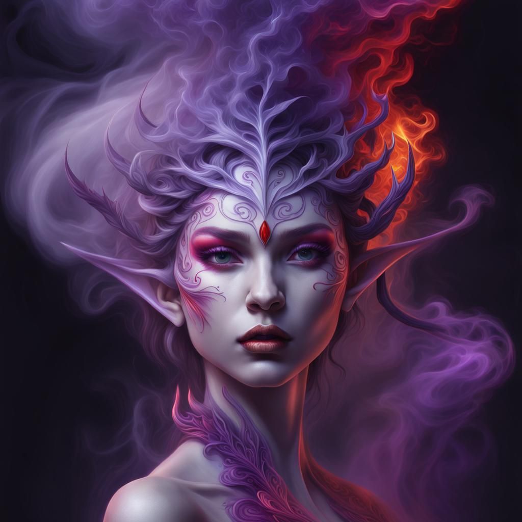 An image of an elf woman, digital art techniques. The artwork features ...