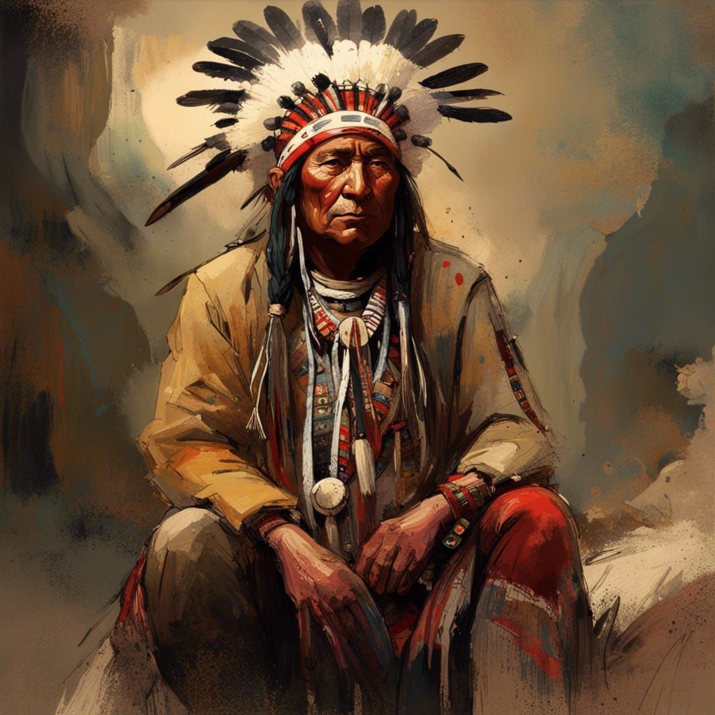 Lone Horn Lakota: Hewáŋžiča (1790 –1877) - AI Generated Artwork ...