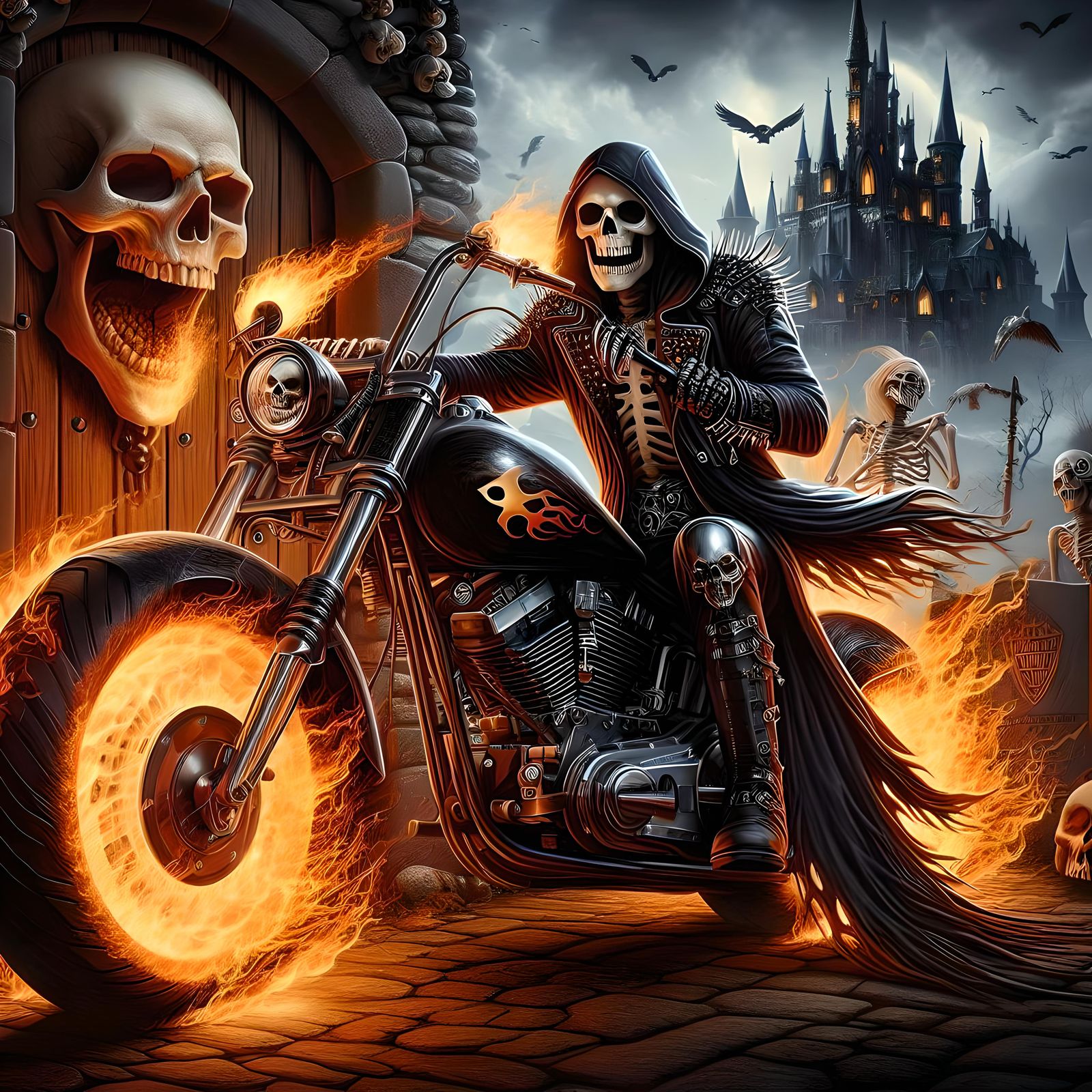 GHOST RIDER LEAVING HIS CASTLE