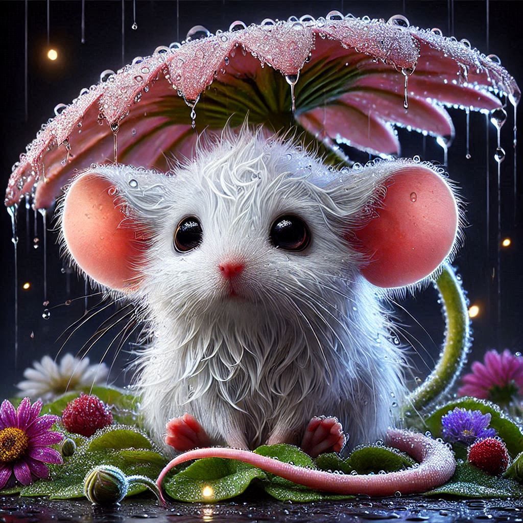 Flowers and a Mouse