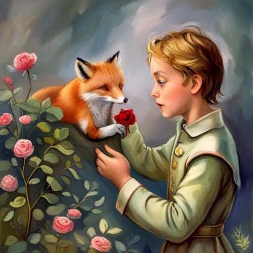 the little prince gives the fox a rose
