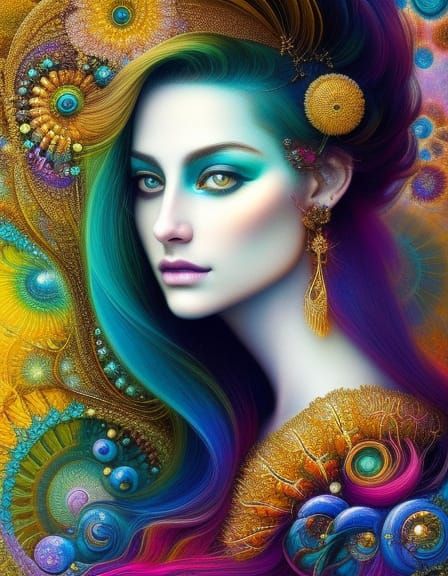 Rainbow Flower Girl - AI Generated Artwork - NightCafe Creator