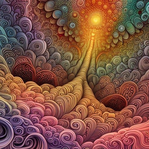 Intricate design, highly textured, multi coloured and detailed, thick organic vegetation tactile material, ...  by @Fun Guy