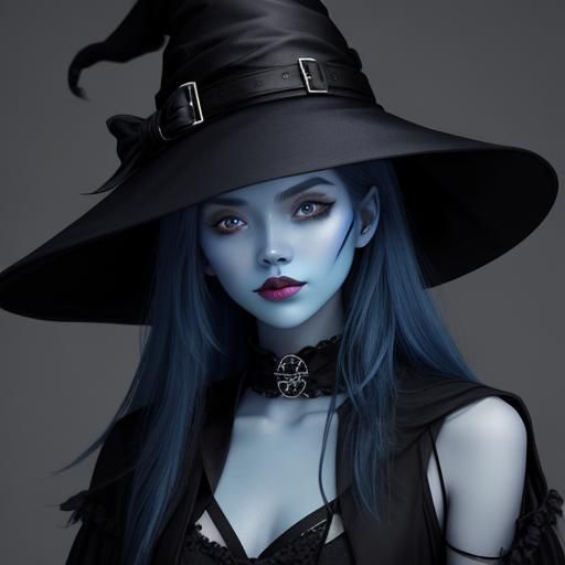 Blue skined witch - AI Generated Artwork - NightCafe Creator